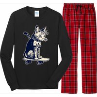 Skate Cat Long Sleeve Pajama Set