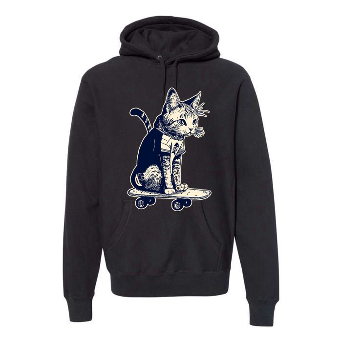 Skate Cat Premium Hoodie