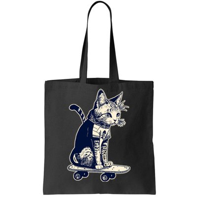 Skate Cat Tote Bag