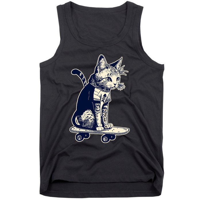 Skate Cat Tank Top