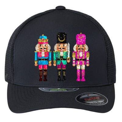 S.E.Q.U.I.N Cheerful S.P.A.R.K.L.Y Nutcrackers Christmas Flexfit Unipanel Trucker Cap