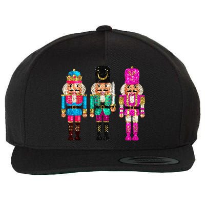 S.E.Q.U.I.N Cheerful S.P.A.R.K.L.Y Nutcrackers Christmas Wool Snapback Cap