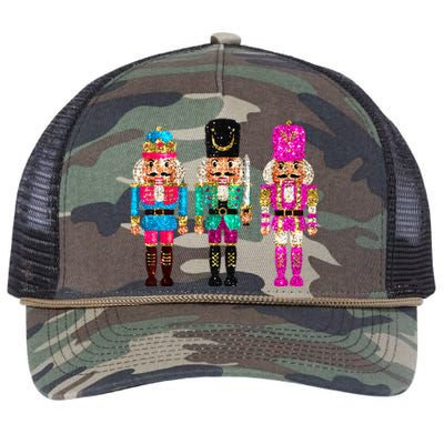 S.E.Q.U.I.N Cheerful S.P.A.R.K.L.Y Nutcrackers Christmas Retro Rope Trucker Hat Cap