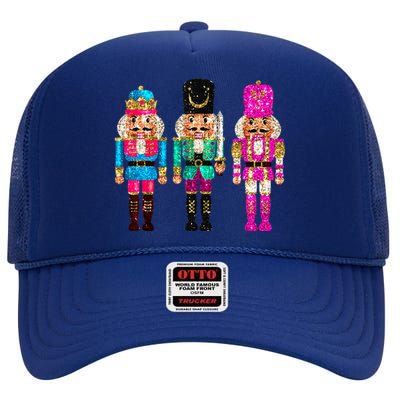 S.E.Q.U.I.N Cheerful S.P.A.R.K.L.Y Nutcrackers Christmas High Crown Mesh Back Trucker Hat