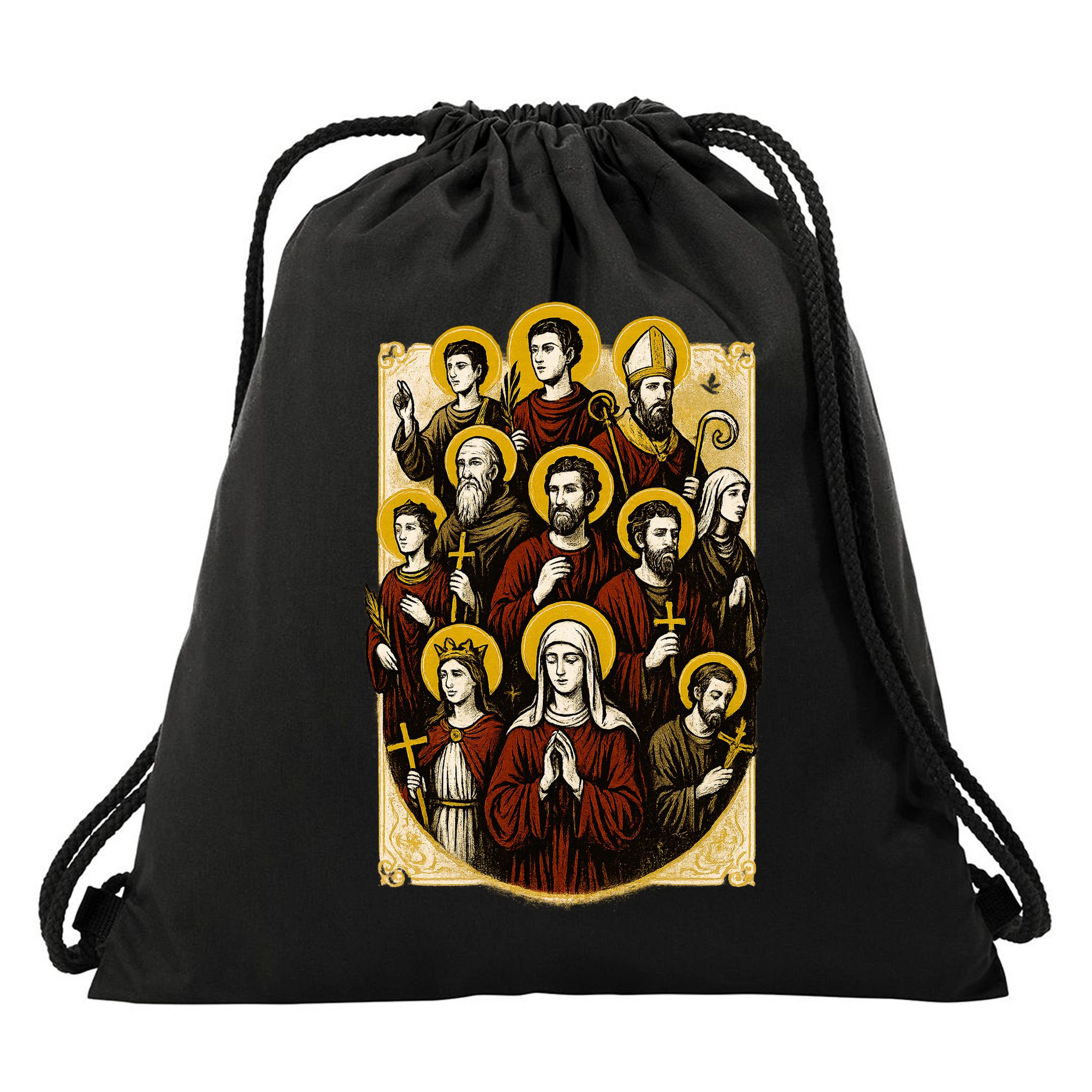 Saints Collage Drawstring Bag