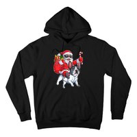 S Christmas Santa Claus Riding French Bulldog Xmas S Dog Vneck Hoodie