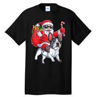 S Christmas Santa Claus Riding French Bulldog Xmas S Dog Vneck Tall T-Shirt