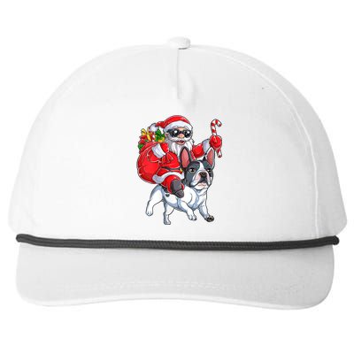 S Christmas Santa Claus Riding French Bulldog Xmas S Dog Vneck Snapback Five-Panel Rope Hat