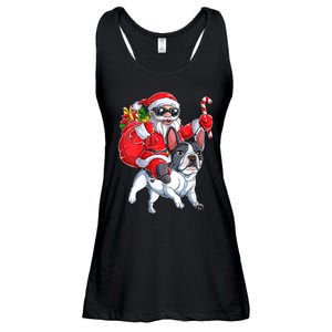 S Christmas Santa Claus Riding French Bulldog Xmas S Dog Vneck Ladies Essential Flowy Tank