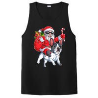 S Christmas Santa Claus Riding French Bulldog Xmas S Dog Vneck PosiCharge Competitor Tank