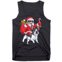 S Christmas Santa Claus Riding French Bulldog Xmas S Dog Vneck Tank Top