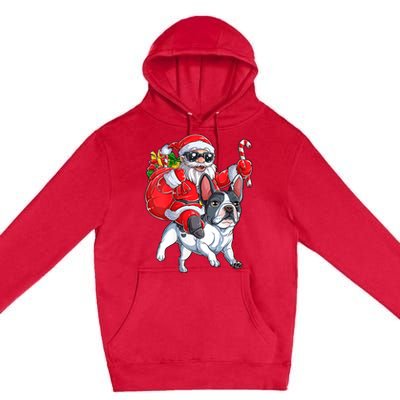 S Christmas Santa Claus Riding French Bulldog Xmas S Dog Vneck Premium Pullover Hoodie