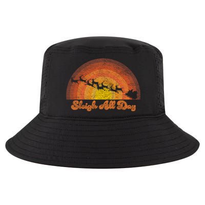 Santa Claus Sleigh All Day Retro Sunset Christmas Design Gift Cool Comfort Performance Bucket Hat