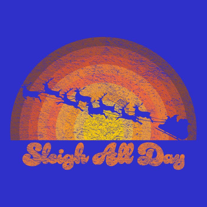 Santa Claus Sleigh All Day Retro Sunset Christmas Design Gift 16 in Basic Backpack