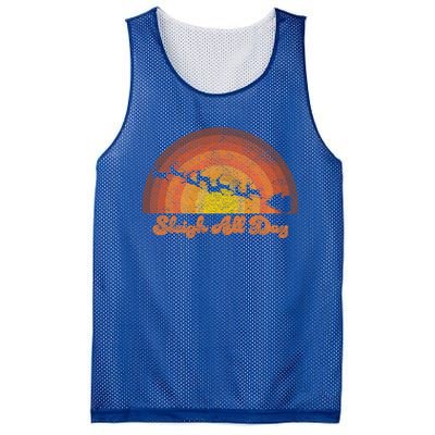 Santa Claus Sleigh All Day Retro Sunset Christmas Design Gift Mesh Reversible Basketball Jersey Tank