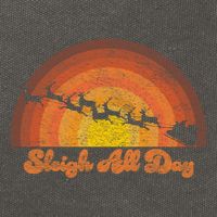 Santa Claus Sleigh All Day Retro Sunset Christmas Design Gift Cotton Canvas Backpack