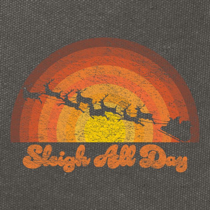 Santa Claus Sleigh All Day Retro Sunset Christmas Design Gift Cotton Canvas Backpack