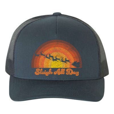 Santa Claus Sleigh All Day Retro Sunset Christmas Design Gift Yupoong Adult 5-Panel Trucker Hat