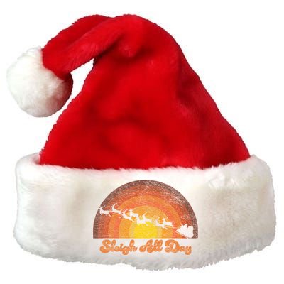 Santa Claus Sleigh All Day Retro Sunset Christmas Design Gift Premium Christmas Santa Hat