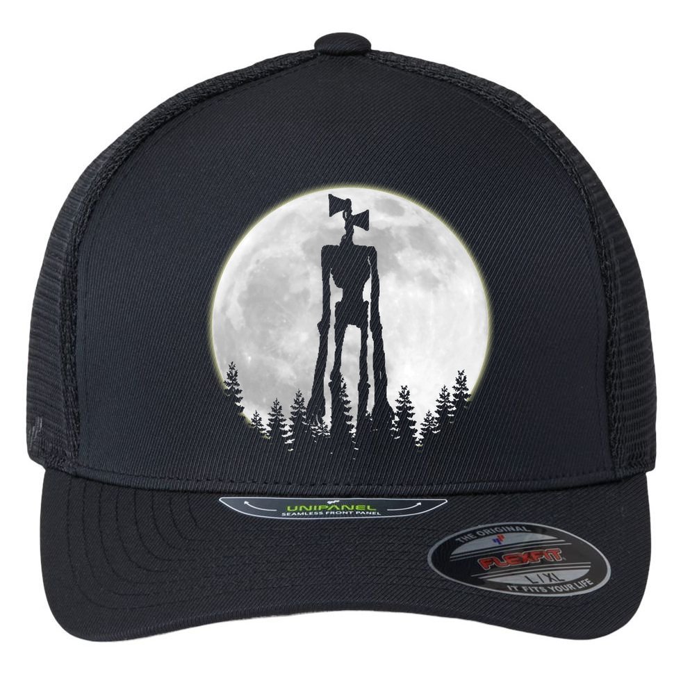 Supernatural Cryptid Siren Head Moon Flexfit Unipanel Trucker Cap