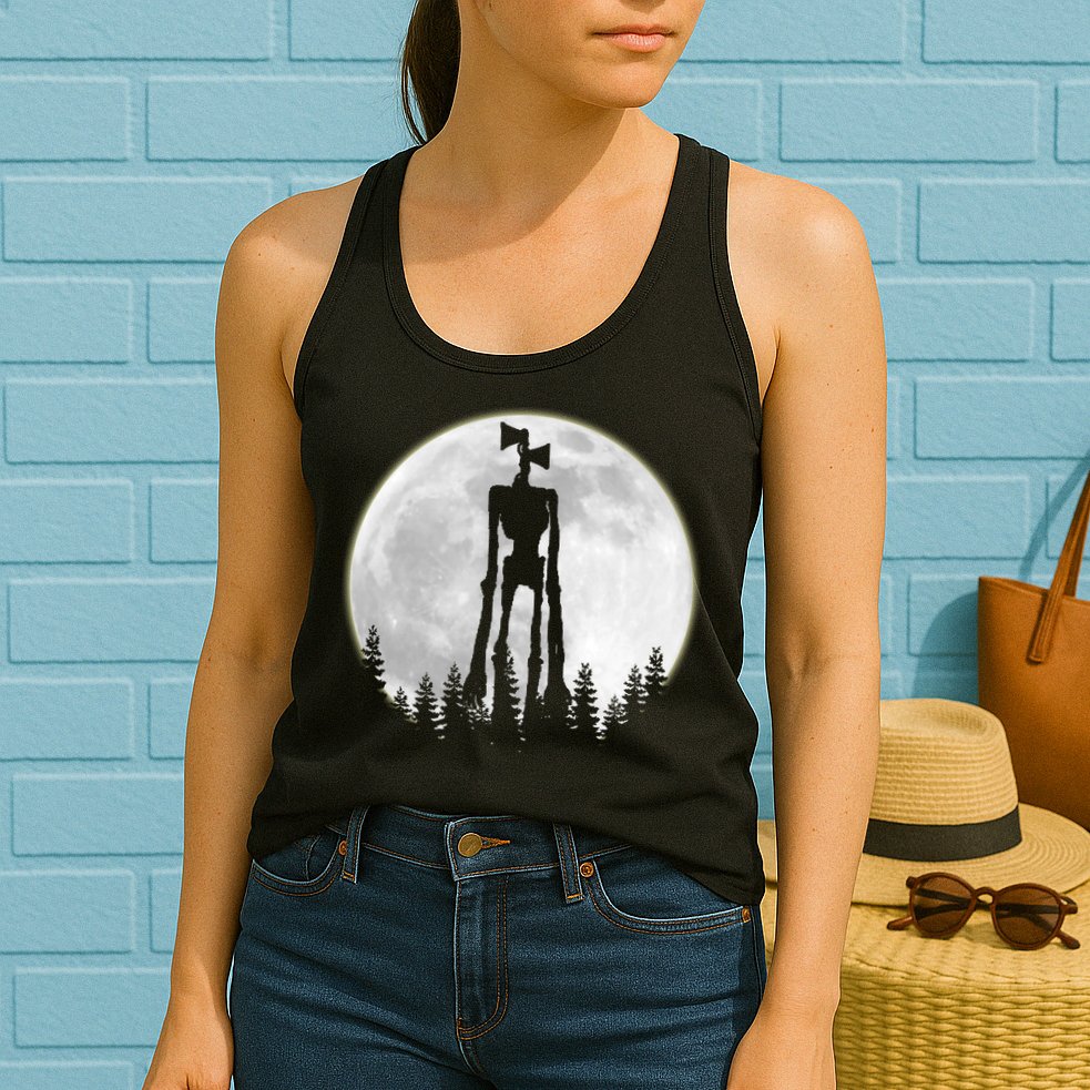 Supernatural Cryptid Siren Head Moon Womens Tank Top