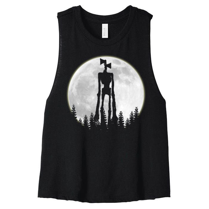 Supernatural Cryptid Siren Head Moon Women's Racerback Cropped Tank