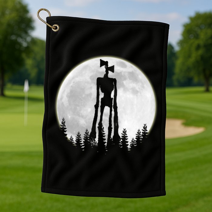 Supernatural Cryptid Siren Head Moon Golf Towel