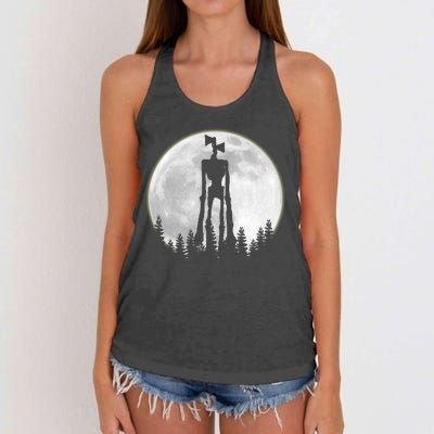 Supernatural Cryptid Siren Head Moon Women's Knotted Racerback Tank