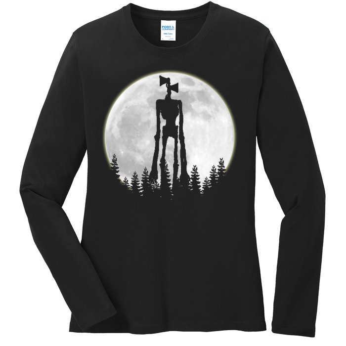 Supernatural Cryptid Siren Head Moon Ladies Long Sleeve Shirt