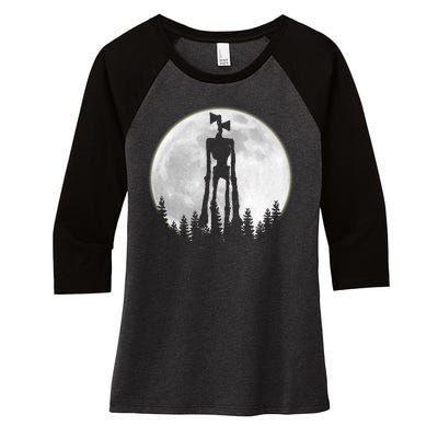 Supernatural Cryptid Siren Head Moon Women's Tri-Blend 3/4-Sleeve Raglan Shirt