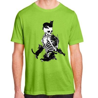 Skeleton Cat Skull Kitty Cute Cat Goth Halloween Adult ChromaSoft Performance T-Shirt