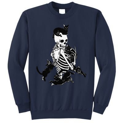 Skeleton Cat Skull Kitty Cute Cat Goth Halloween Sweatshirt