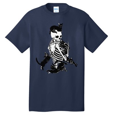 Skeleton Cat Skull Kitty Cute Cat Goth Halloween Tall T-Shirt