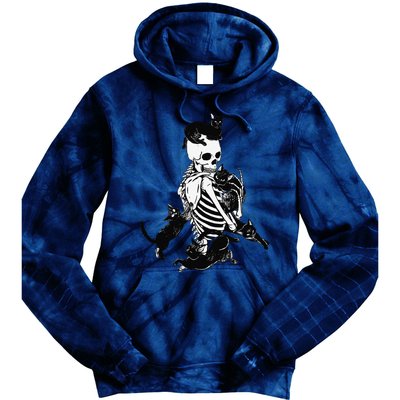 Skeleton Cat Skull Kitty Cute Cat Goth Halloween Tie Dye Hoodie