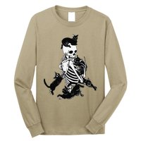 Skeleton Cat Skull Kitty Cute Cat Goth Halloween Long Sleeve Shirt