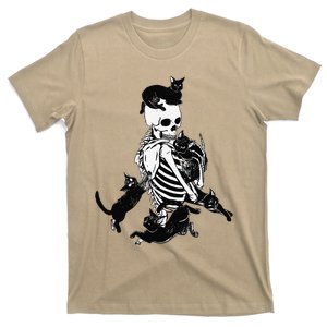 Skeleton Cat Skull Kitty Cute Cat Goth Halloween T-Shirt