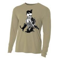 Skeleton Cat Skull Kitty Cute Cat Goth Halloween Cooling Performance Long Sleeve Crew