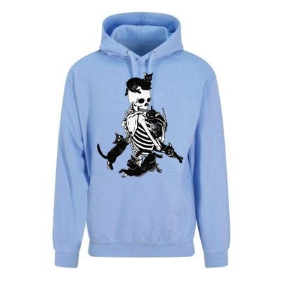 Skeleton Cat Skull Kitty Cute Cat Goth Halloween Unisex Surf Hoodie