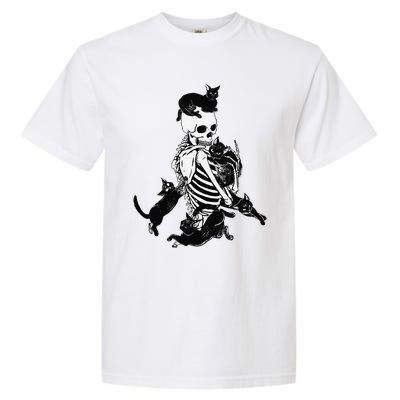 Skeleton Cat Skull Kitty Cute Cat Goth Halloween Garment-Dyed Heavyweight T-Shirt