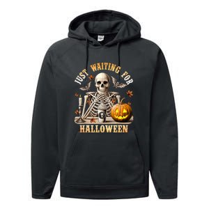 Skeleton Coffee Spooky Season Just Waiting For Halloween Performance Fleece Hoodie