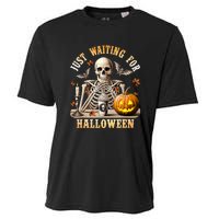 Skeleton Coffee Spooky Season Just Waiting For Halloween Cooling Performance Crew T-Shirt