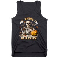 Skeleton Coffee Spooky Season Just Waiting For Halloween Tank Top