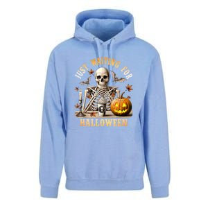 Skeleton Coffee Spooky Season Just Waiting For Halloween Unisex Surf Hoodie