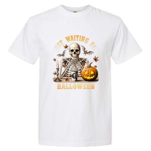 Skeleton Coffee Spooky Season Just Waiting For Halloween Garment-Dyed Heavyweight T-Shirt