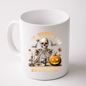 Skeleton Coffee Spooky Season Just Waiting For Halloween Coffee Mug