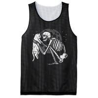 Skeleton Cat Skull Kitty Cute Goth Halloween Mesh Reversible Basketball Jersey Tank