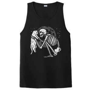 Skeleton Cat Skull Kitty Cute Goth Halloween PosiCharge Competitor Tank