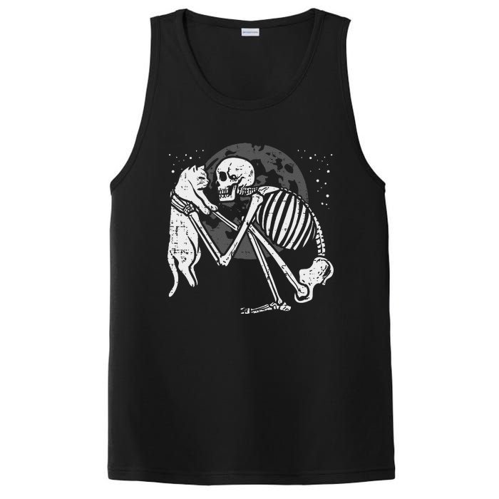 Skeleton Cat Skull Kitty Cute Goth Halloween PosiCharge Competitor Tank