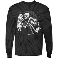 Skeleton Cat Skull Kitty Cute Goth Halloween Tie-Dye Long Sleeve Shirt