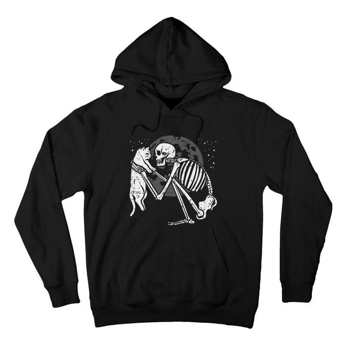 Skeleton Cat Skull Kitty Cute Goth Halloween Tall Hoodie